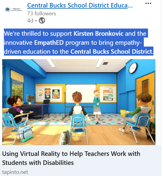Using Virtual Reality to Help Teachers Work with Students with Disabilities